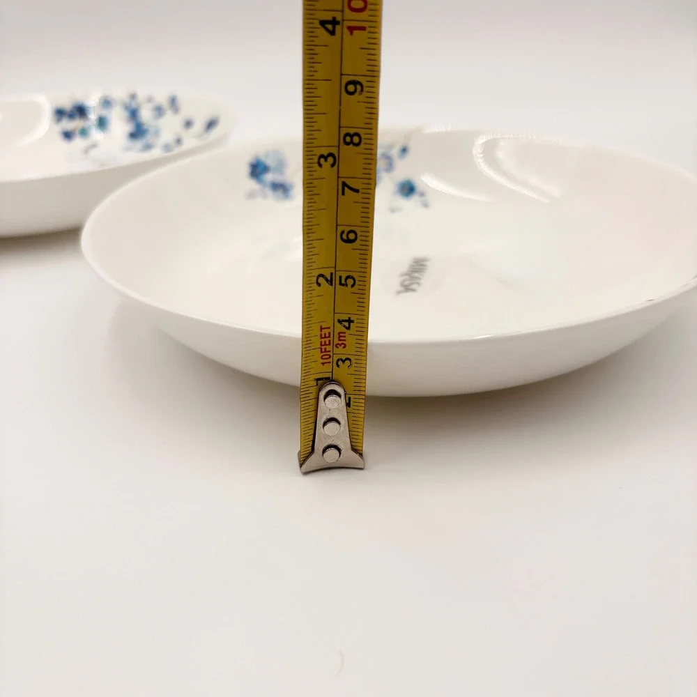 Mikasa Audrey Bone China‎ 8.5in Pasta Bowls Set of 2 Blue Floral White